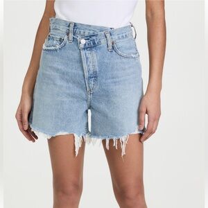 AGOLDE Crisscross Denim Shorts